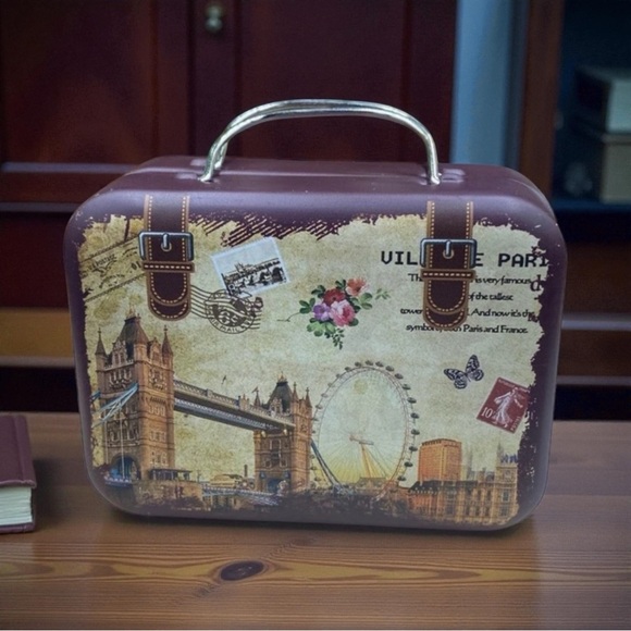 Metal box Mini suitcase storage with two handles jewelry,eyelashes,party gift - Picture 5 of 15